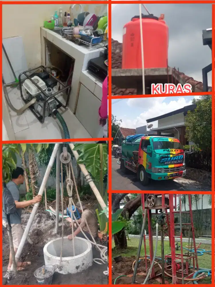 KURAS TANDON AIR SAL MAMPET SERVIS POMPA AIR SUMUR BOR SEDOT WC