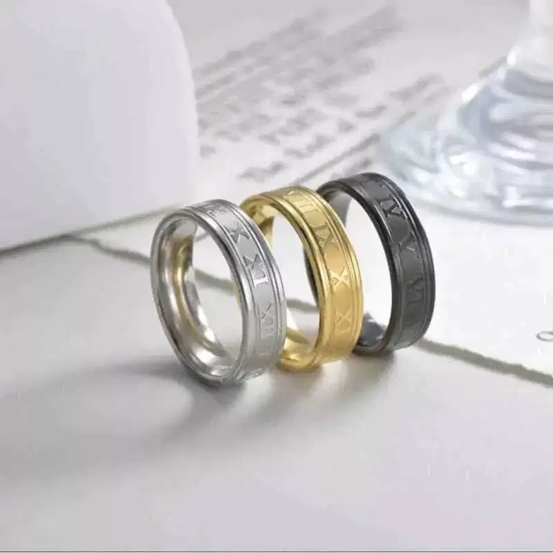 Cincin tangan pria atau wanita motif romawi c26 keren cuy polos terhor