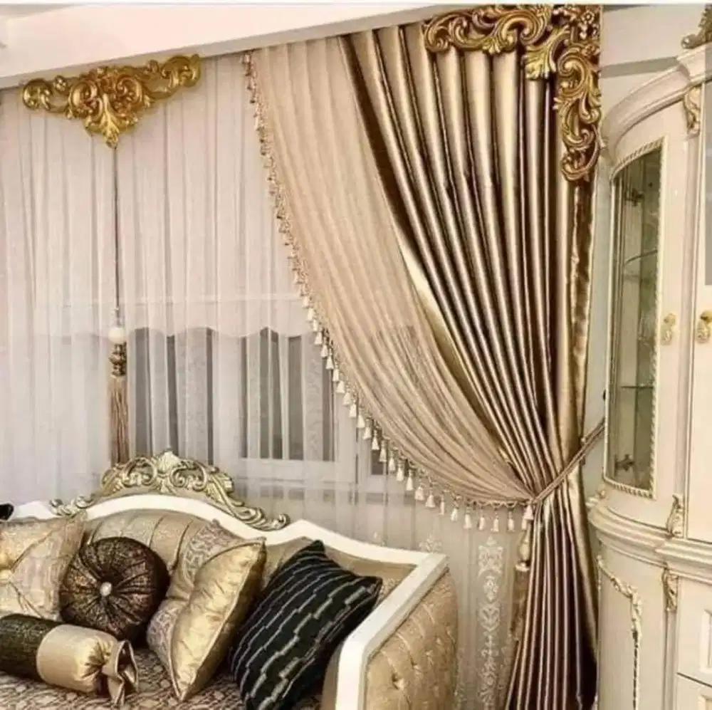 Jual tirai jendela gordyn hordeng gorden wallpaper dinding rollblind v