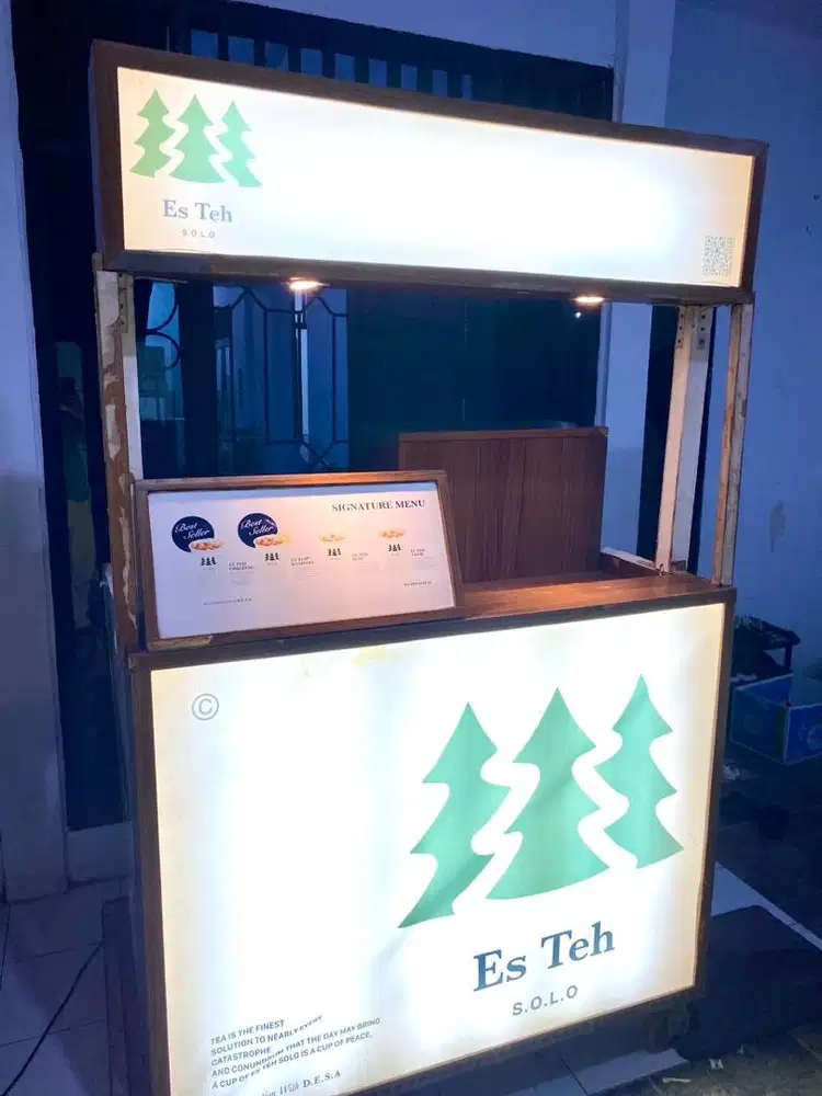 Gerobak Asli Es Teh Solo Paket Booth Portable