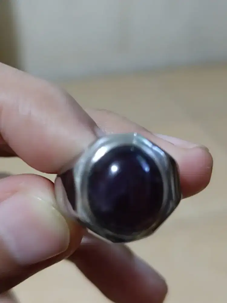 Cincin batu kecubung ungu/amethyst