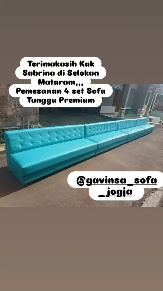 Sofa Tunggu Premium 200 x 80 cm / pcs , Bahan Oscar Carviero, Garansi