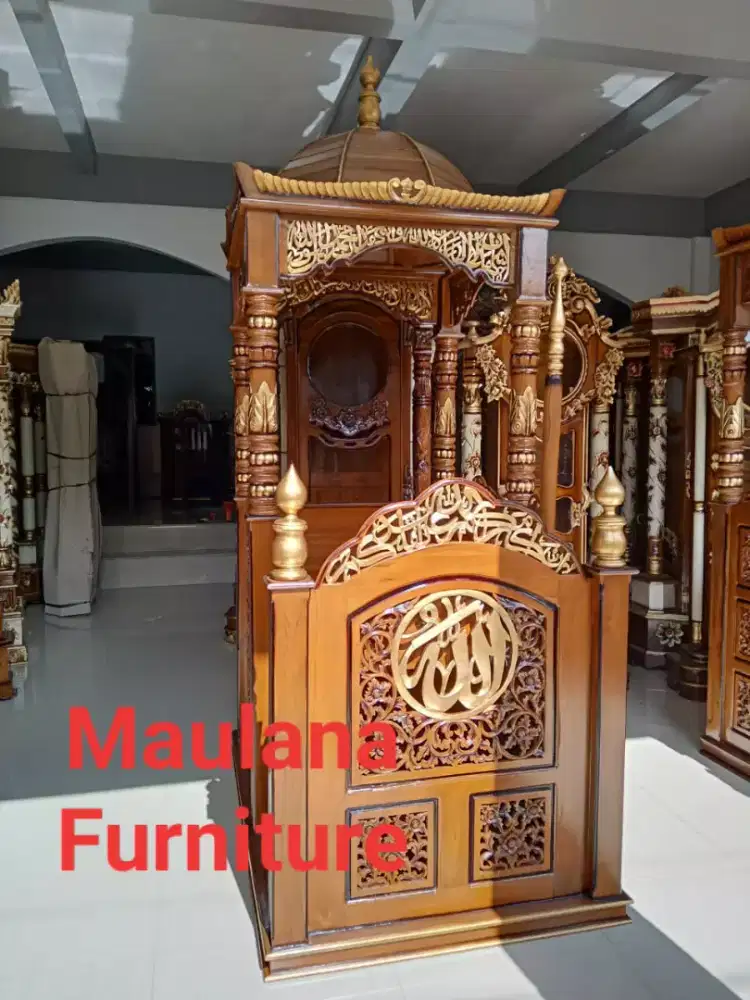 Mimbar masjid kubah minimalis mihrab besar Ready
