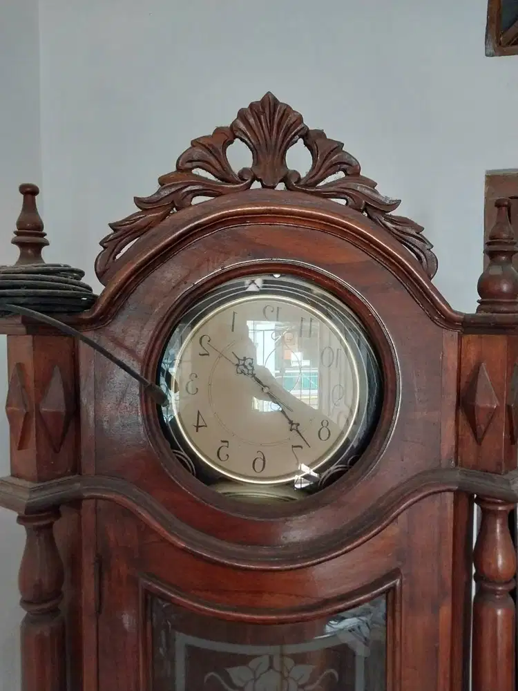 Jam Dinding Lantai Kayu Solid Polar Star - Jam Mekanik Klasik Tiongkok