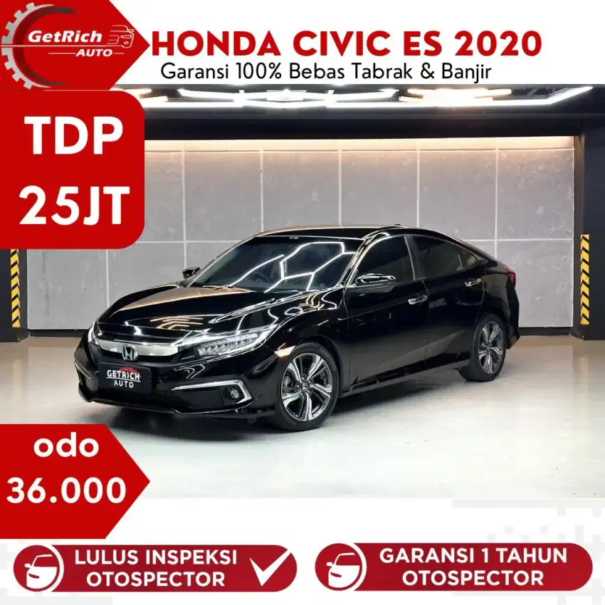 Low 30 KM !!! HONDA CIVIC ES 1.5 TURBO  th 2020 warna Hitam