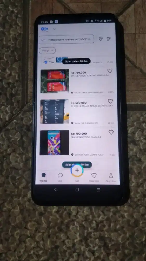 Jual HP real me Narzo 50i