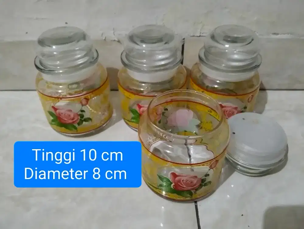 4 pc Toples kaca dan tutup
