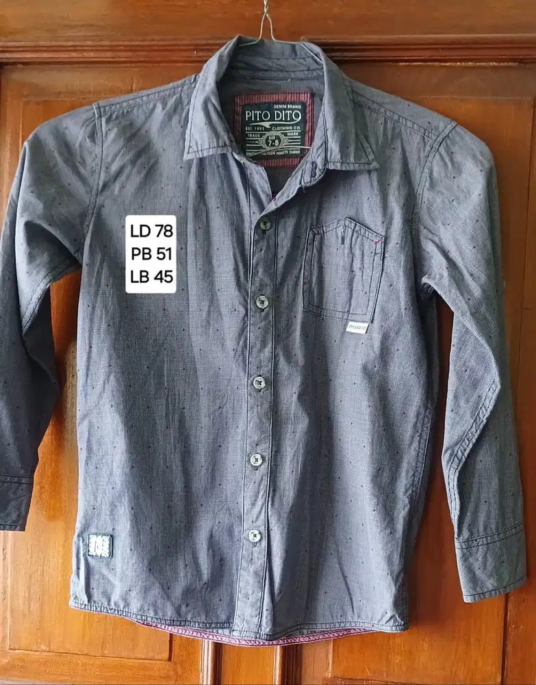 Kemeja Lengan Panjang Anak Pito Dito