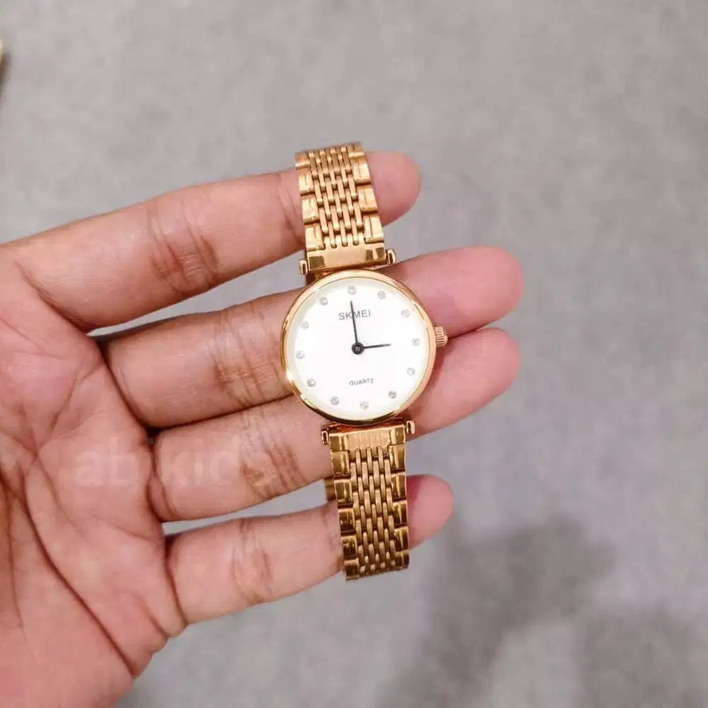 Jam tangan cewek stainless steel original analog gold edition ab1223