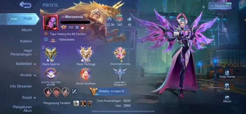 JUAL AKUN ML SEMI SULTAN SKIN 520