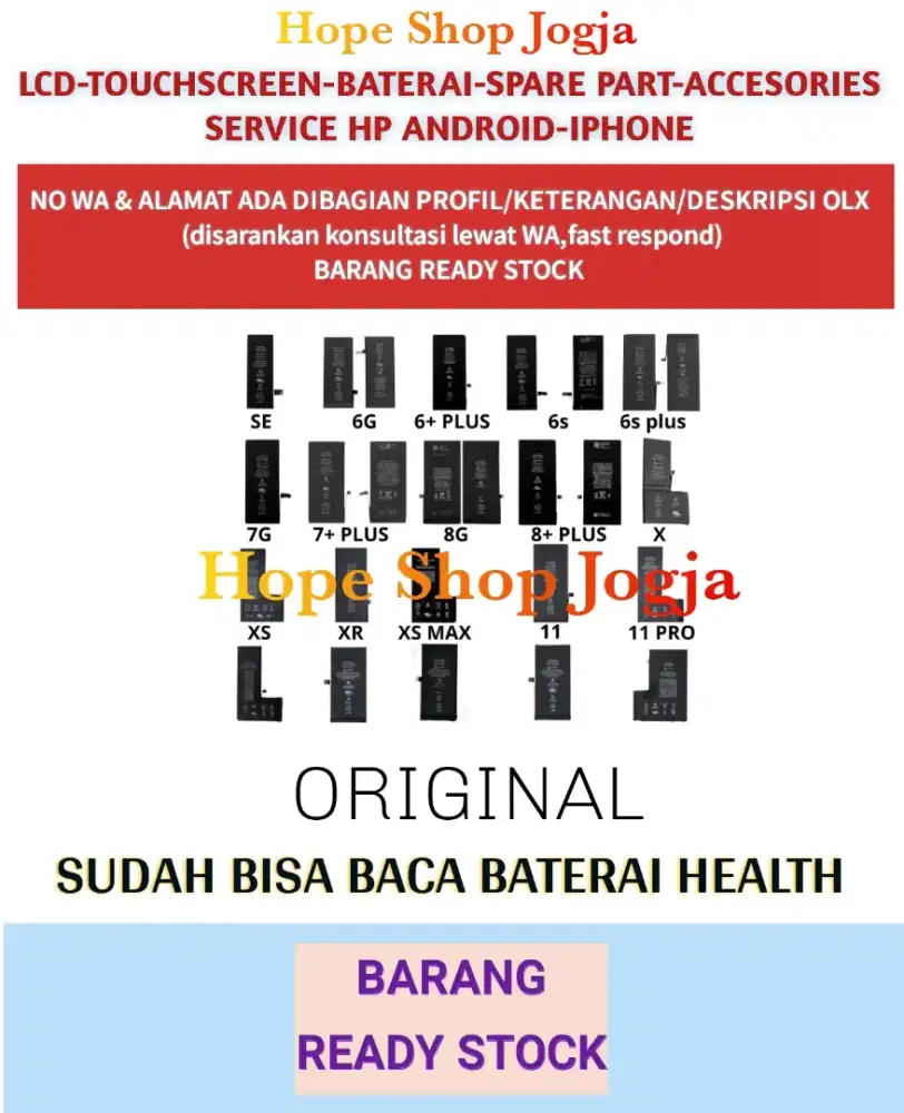 Baterai iPhone X/XR/XS (sudah dengan pemasangan)