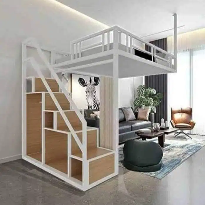 Mezanin ranjang tempat tidurr minimalis