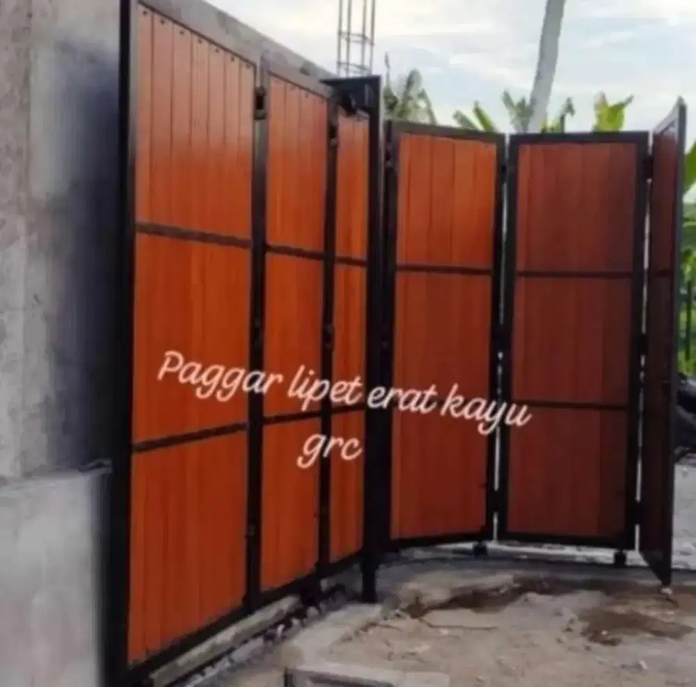 pagar lipat kayu grc