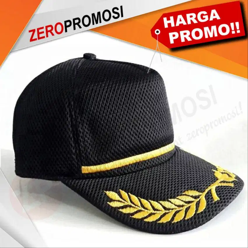 Konveksi Topi Bahan Jaring Double Mess bordir logo
