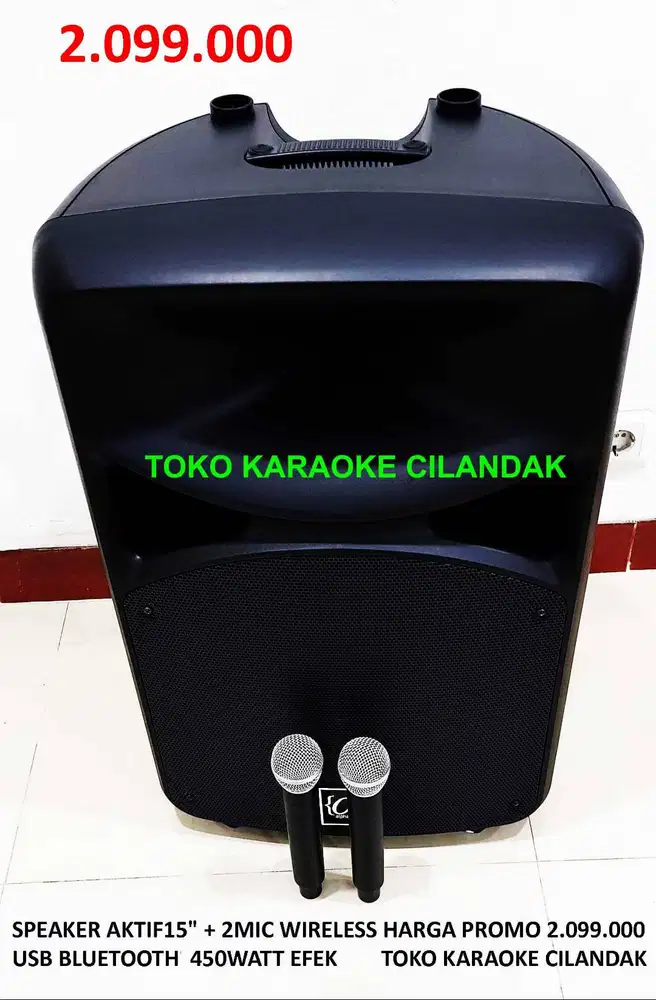 speaker aktif kualitas bagus lengkap 2mic wireless