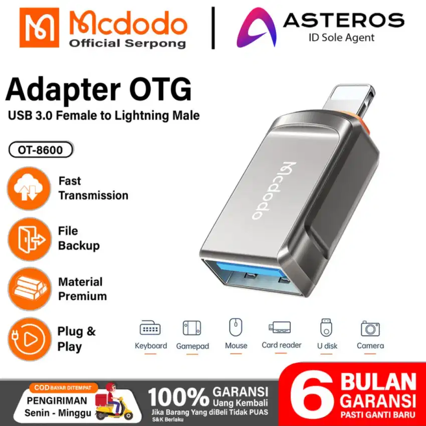 Mcdodo OTG USB Type C & Lightning iPhone / Android USB 3.0