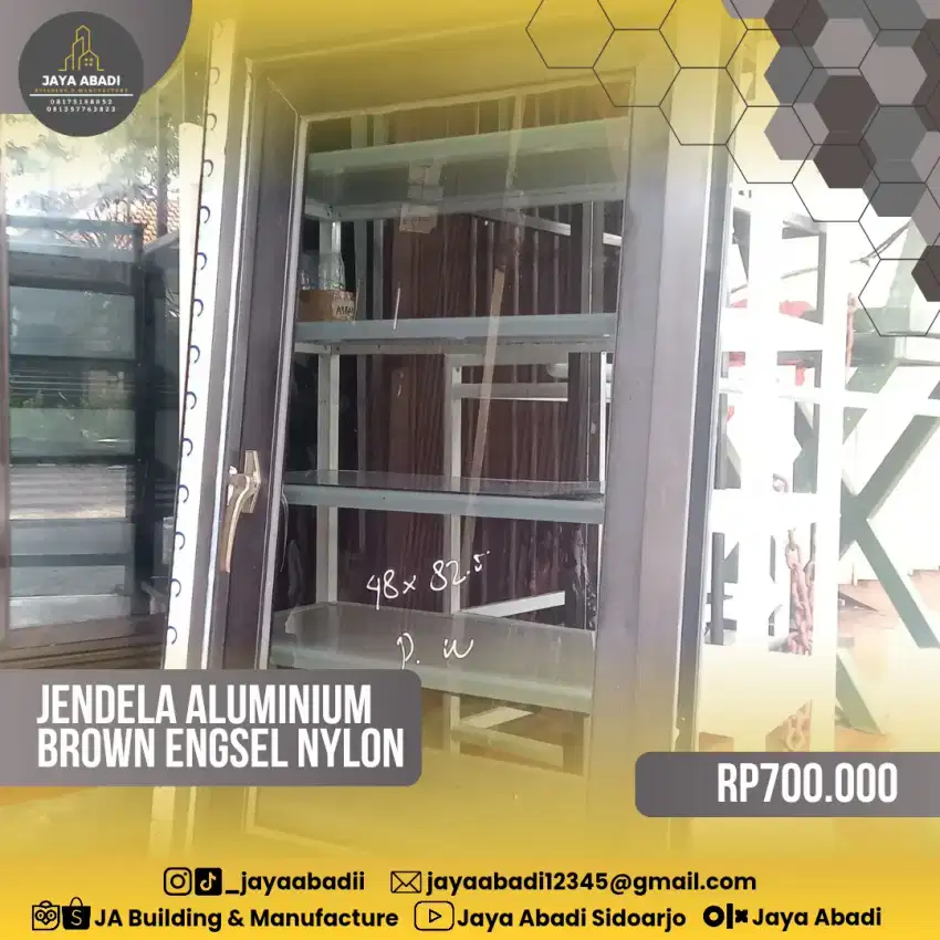 FULL SET JENDELA ALUMINIUM BROWN
DENGAN ENGSEL NYLON