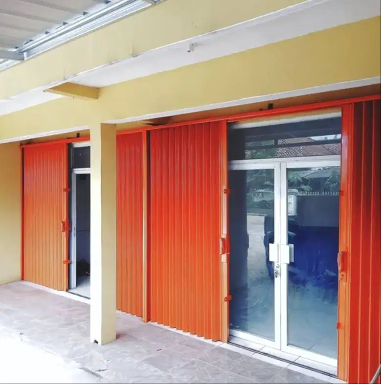 Gerbang lipat folding gate, gerbang kemanan gedung, toko, ruko dll