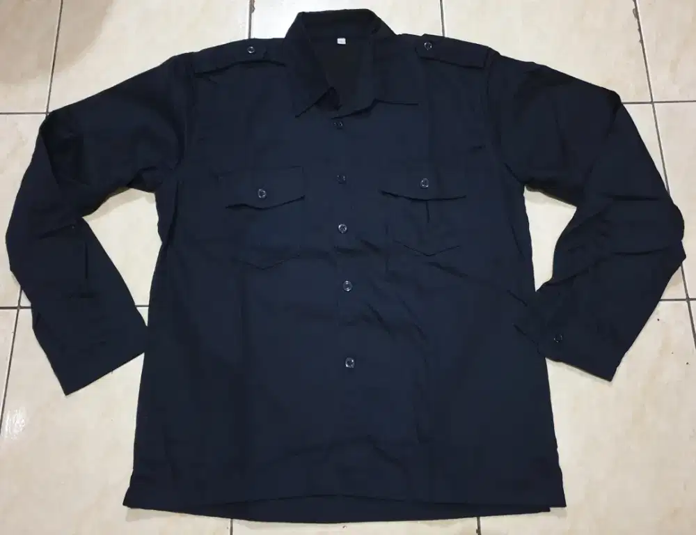 Kemeja kerja tangan panjang navy