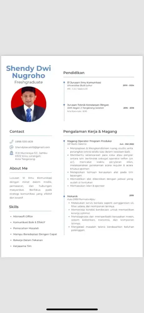 Driver Pribadi / Supir Pribadi /Asisten Pribadi