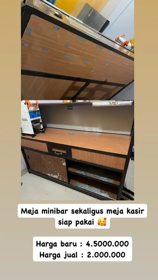 Meja mini bar / meja kasir siap pakai