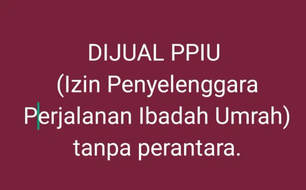 DIJUAL PPIU (Travel umroh)