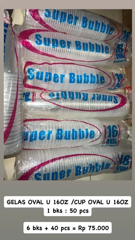 Gelas/cup oval U 16 oz