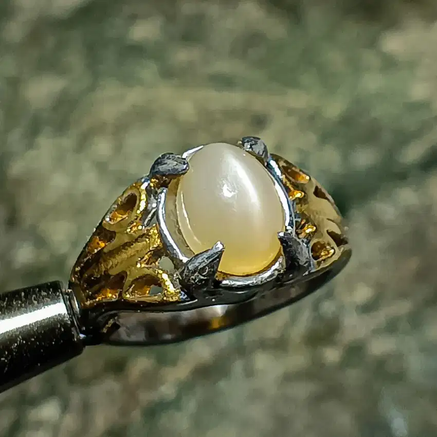 ASLI MATA KUCING MOONSTONE CAT EYES RING NO.5