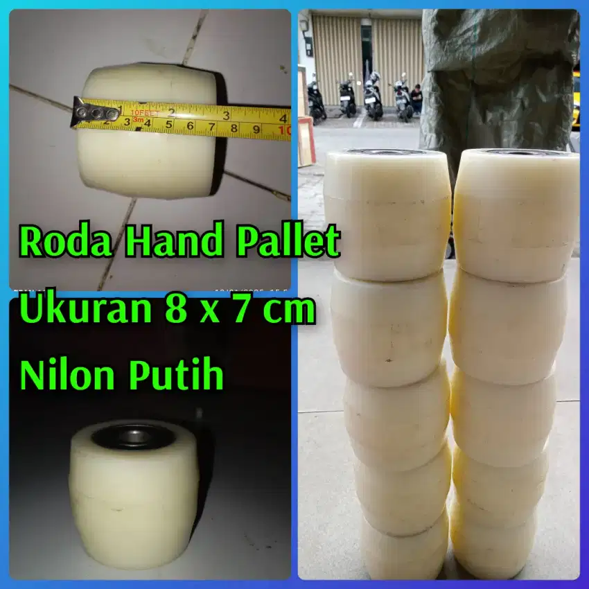 Roda Hand Pallet Nilon Putih dan PU 8 x 7 cm