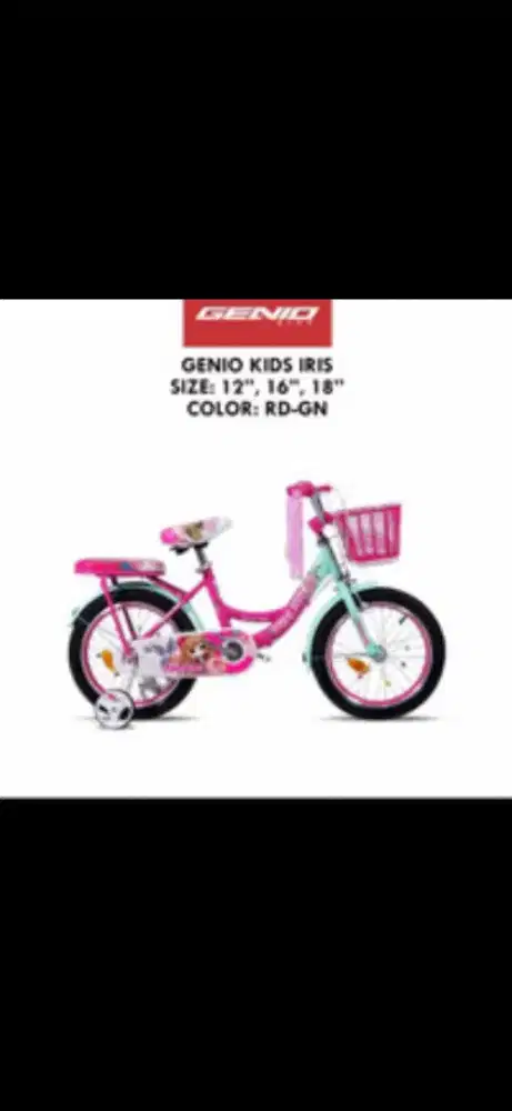 Murah sepeda anakBMX mini 16 GB 09 genio by united iris -RED GREEN