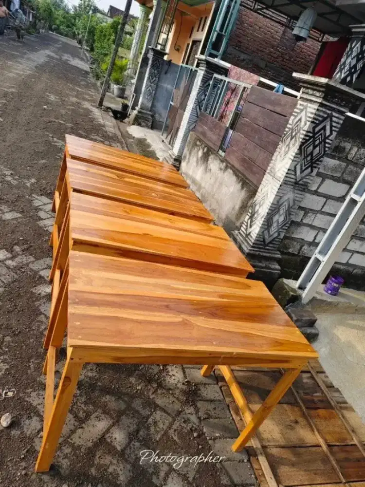 meja kayu jati asli
