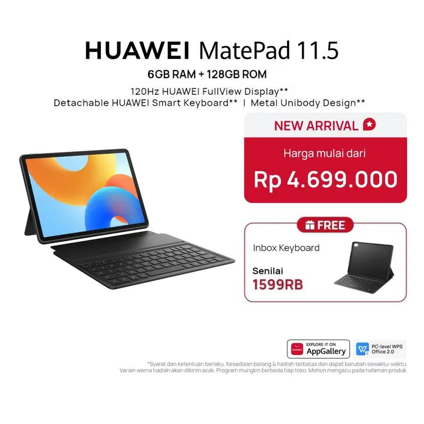 HUAWEI MatePad 11.5 Tablet [6+128GB] |PC-Level Productivity|120Hz