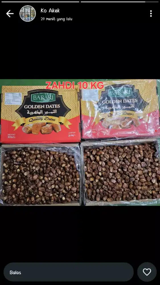 Kurma zahdi 10kg maret 2026