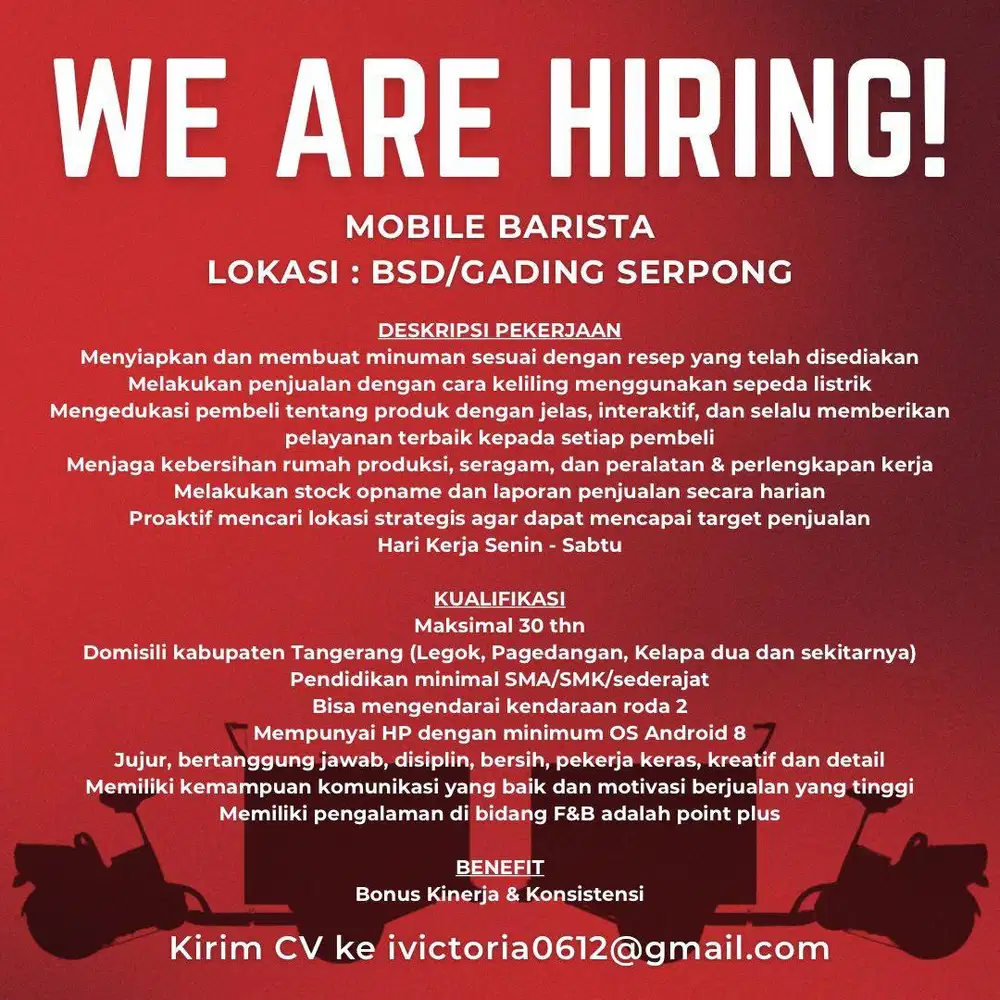Dicari Mobile Barista Keliling