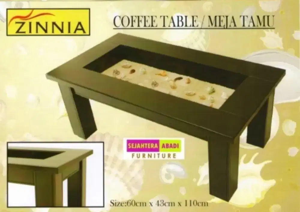 Meja Tamu Sofa / Meja Tamu Zinia Kerang