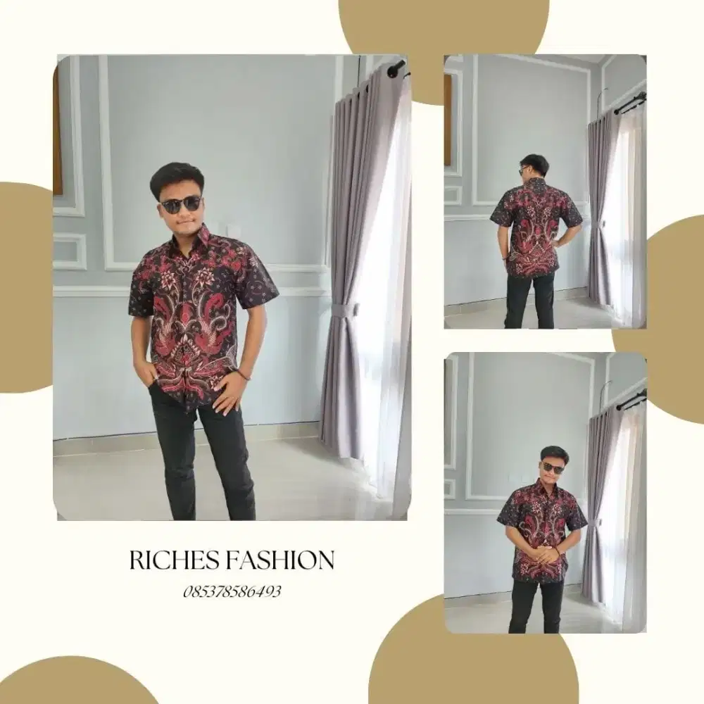 Baju batik lengan pendek