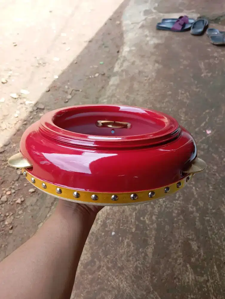 Rebana Hadroh banjari ukur 30cm bahan kayu mahoni