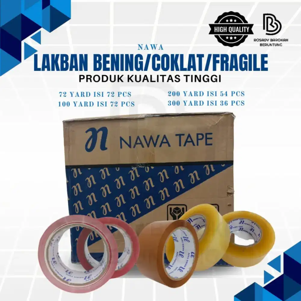 Lakban Bening Coklat Fragile Merah Unboxing Putih 1 Dus