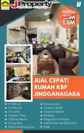 JUAL MURAH KBP TATAR JINGGANAGARA SUPER MURAH 3 LANTAI 1 M AN