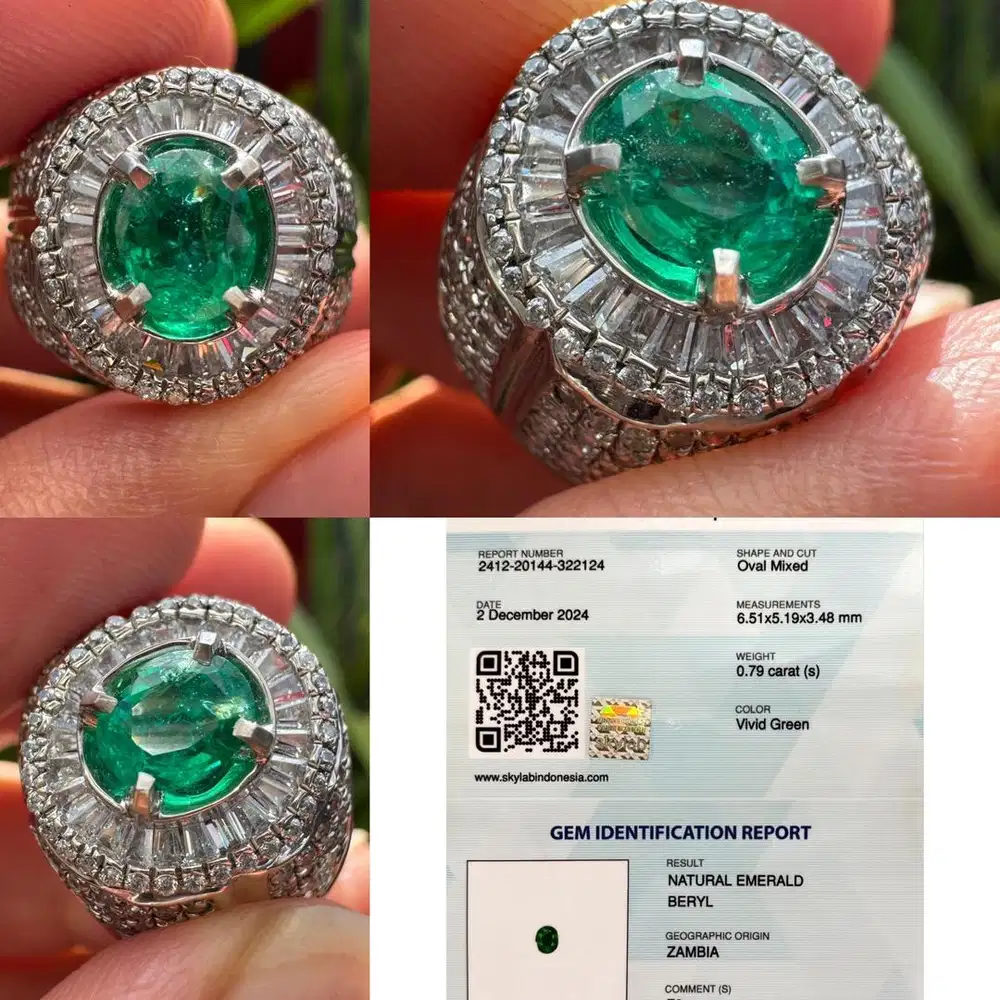 Natural Emerald Zambia Vivid Green 0.79crt Passbook Skylab