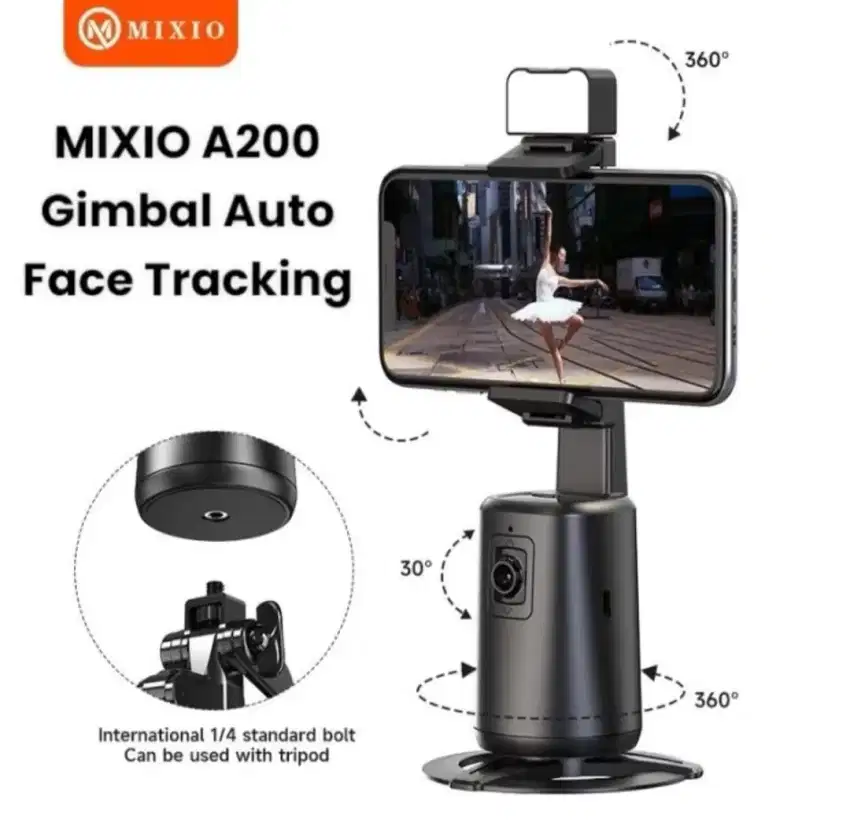 Mixio A200 Auto Face Tracking Gimbal Handphone Stabilizer 360