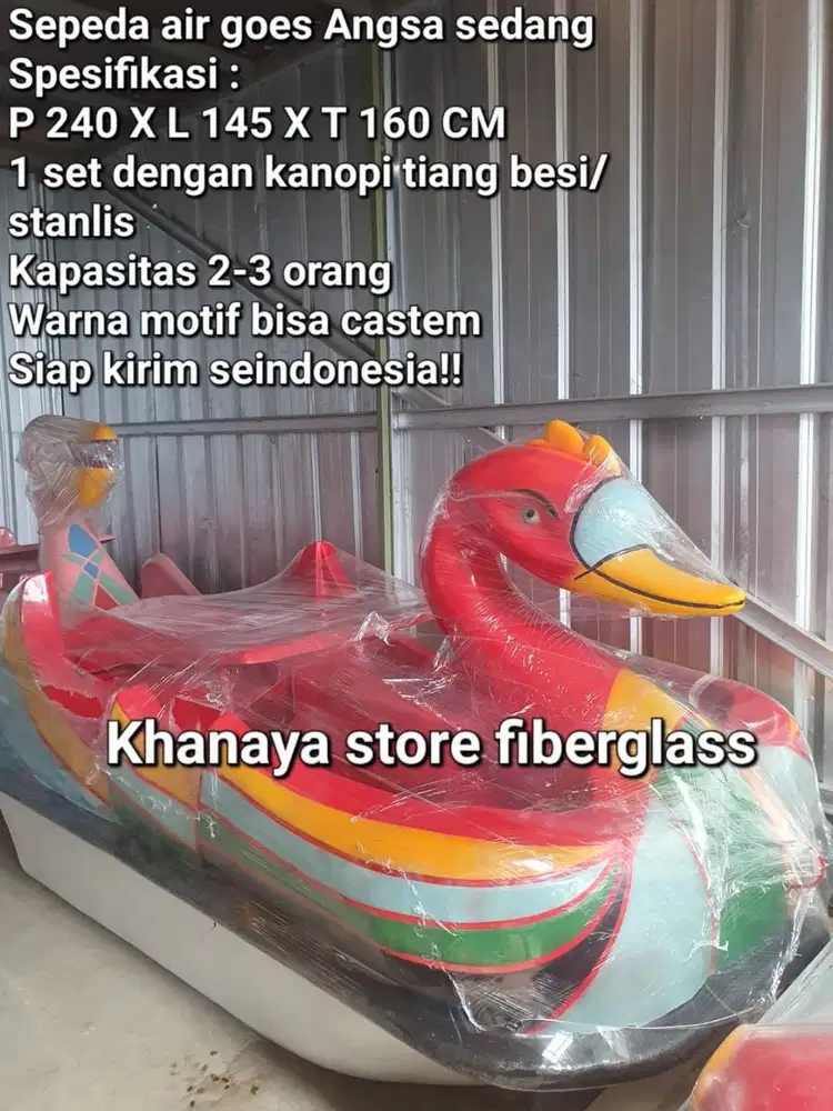 Perahu angsa gowes Sedang warna merah-sepeda air angsa gowes-perahu