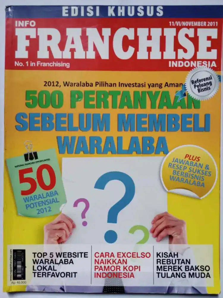 MAJALAH INFO FRANCHISE INDONESIA EDISI NOVEMBER 2011
