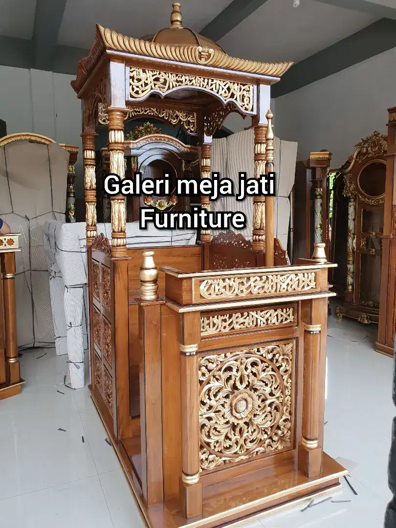 mimbar masjid ukir ornamen