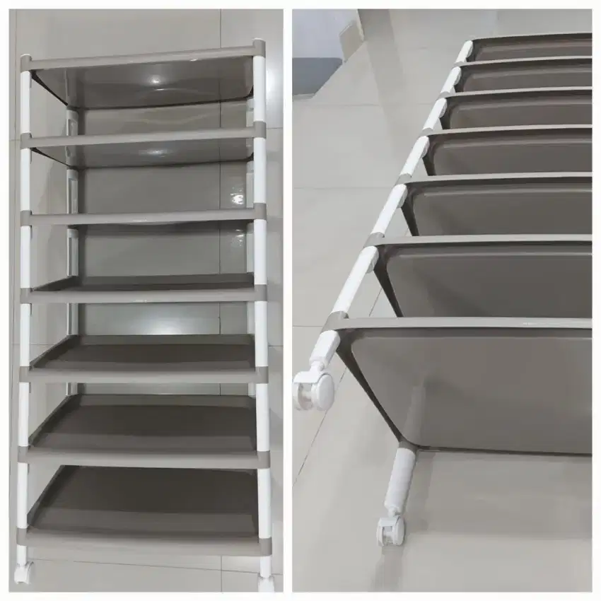 New Rak Sepatu 7 Susun / Tingkat dengan Roda

Ukuran 54 x 40 x 120 cm