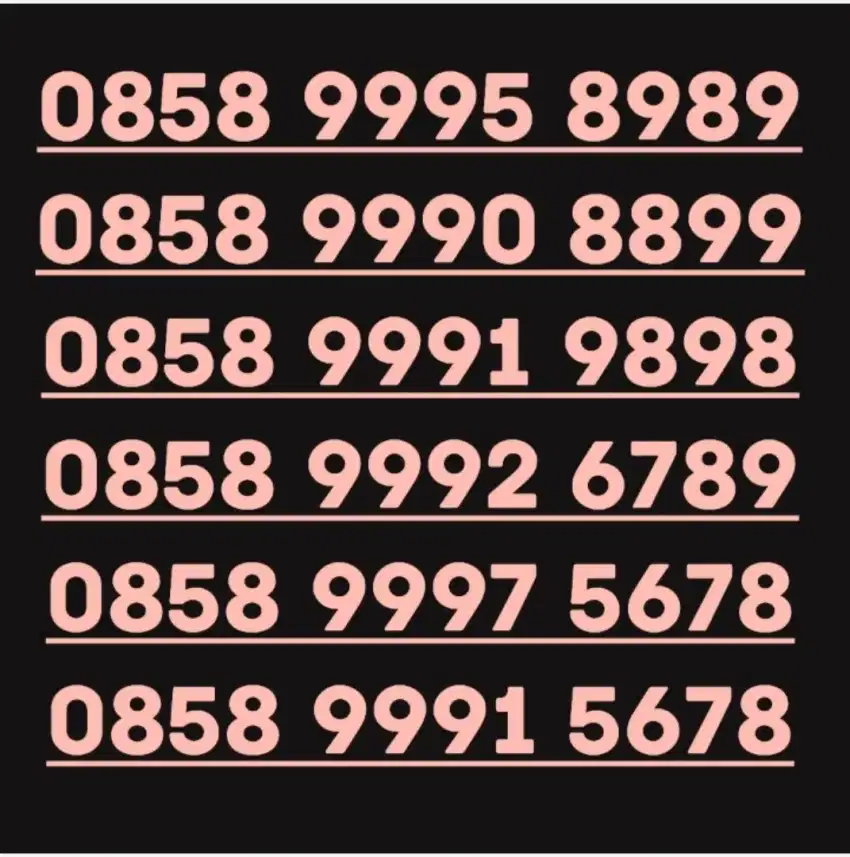 Nomor cantik Indosat 8989 / 8899 / 8889