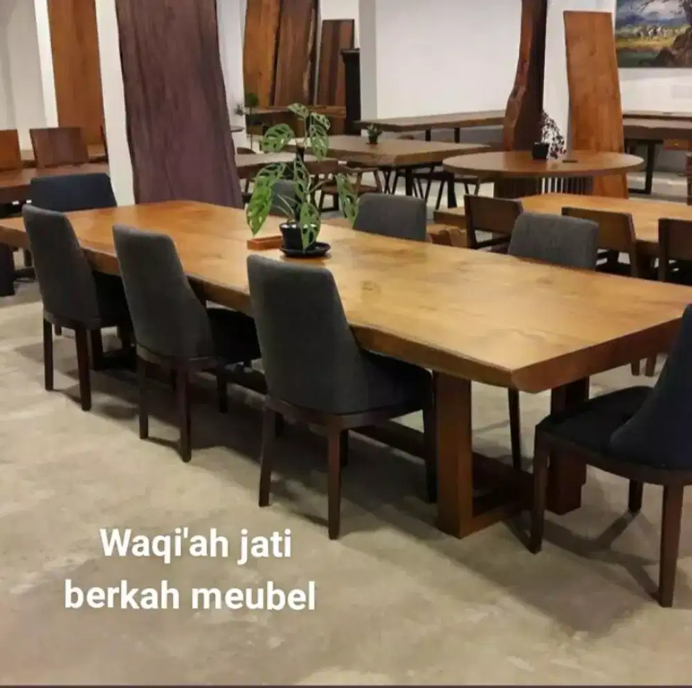 Meja makan Retro modern, k6, kayu jati tua