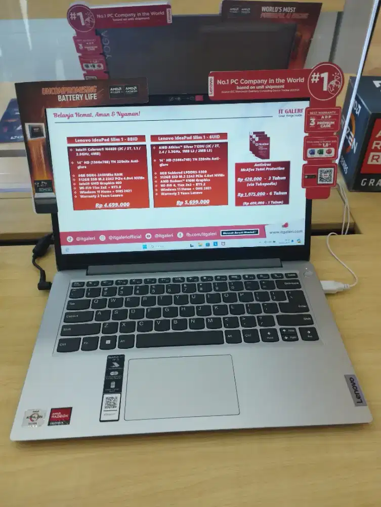 Lenovo Ideapad Slim Intel Celeron 512GB Promo Cicilan 0%