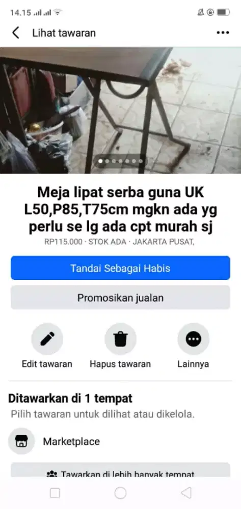 Meja lipat serba guna kond bgs mgkn ada yg perlu se lg ada cpt murah