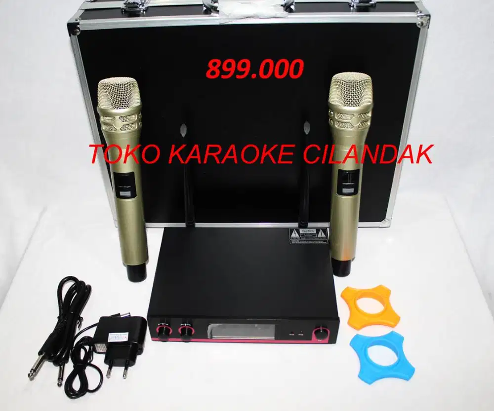 MICROPHONE WIRELESS 2 MIC  1set =receiver +2mic +kabel+adaptor+ KOPER